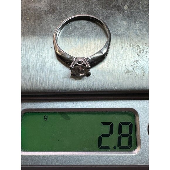 Vintage Sterling Silver CZ Engagement Ring Size 7 Estate 2.8g Marked STERLING - Picture 8 of 8